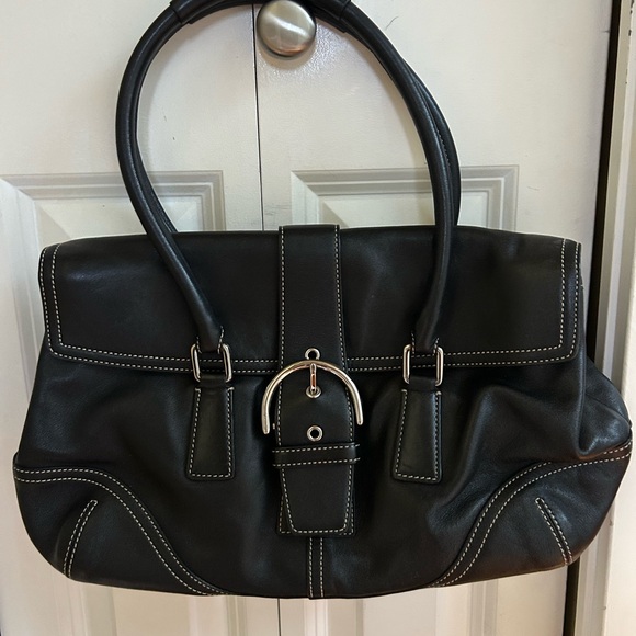 Coach Handbags - Coach Black Leather Shoulder Bag